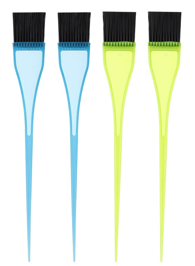 Qulkws 4 Piece Hair Color Applicator Brush Hair Dye Brush Set Reusable Color Tint Applicator Brushes Professional Hairs Stylist Supplies for Salon Home DIY Tools(Green, Blue) - Image 1